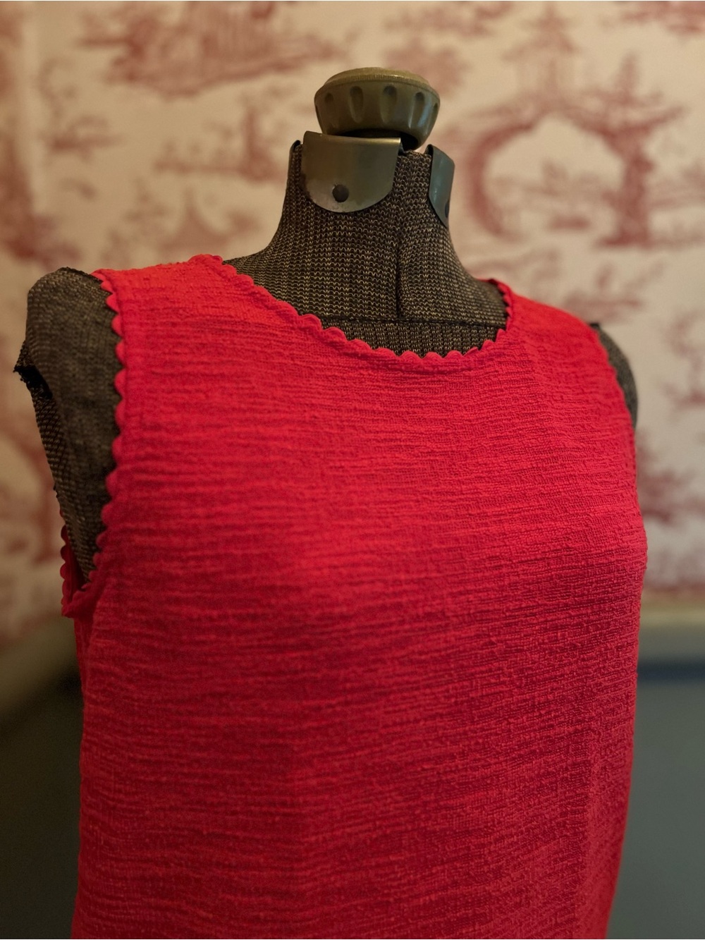Red Scoop Neck Sleeveless Tank Top Shirt J.Crew Sz S